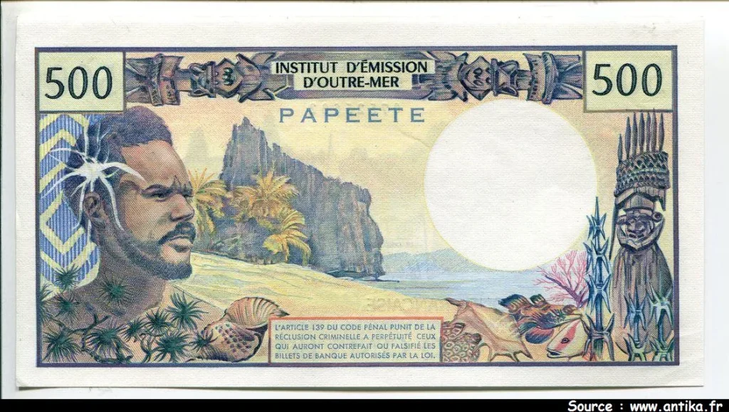500 FRANCS Polynésien République Française