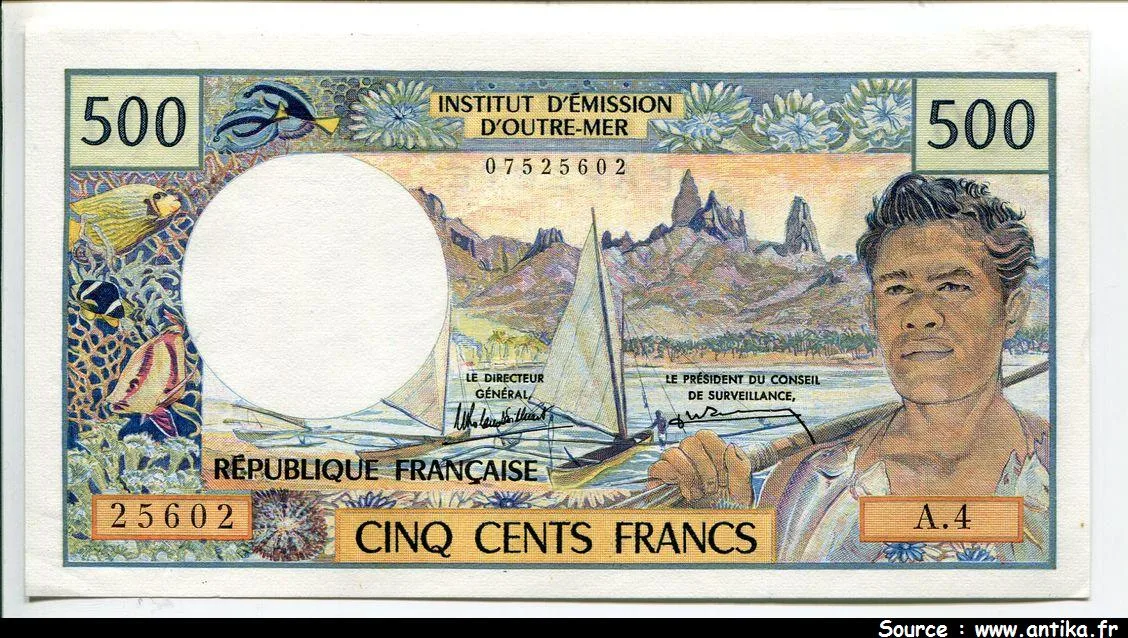 500 FRANCS Polynésien République Française