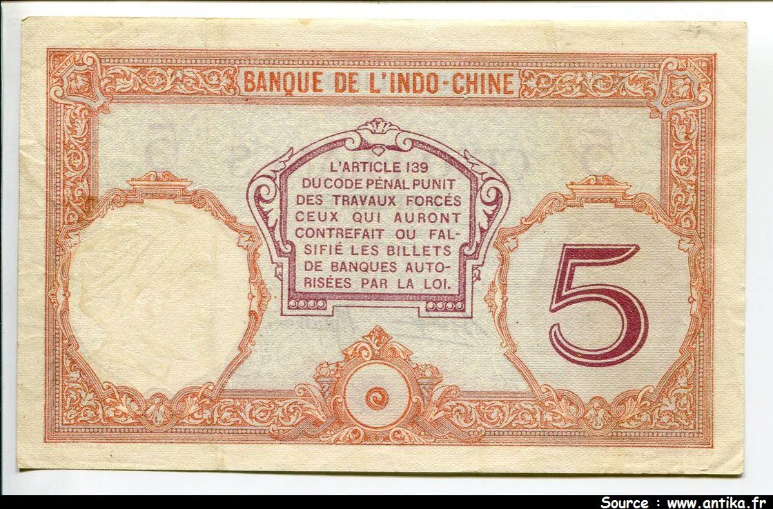 5 FRANCS "Walhain" PAPEETE