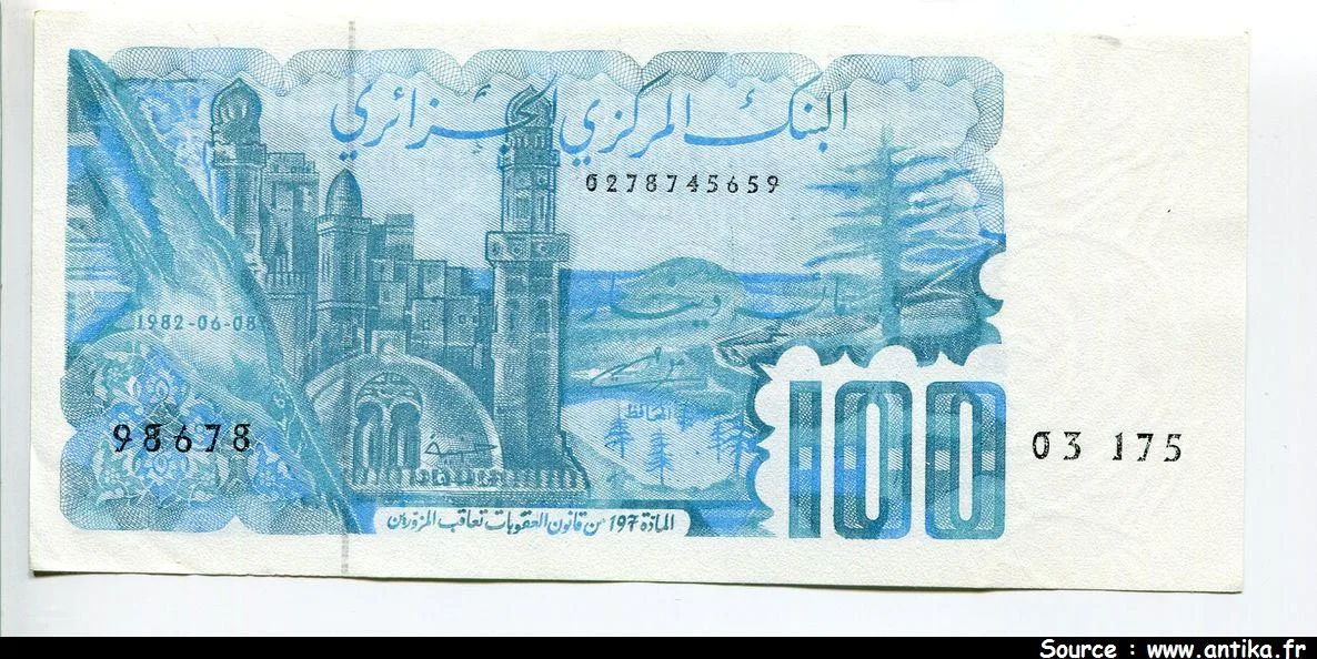 100 Dinars Bleu & Minarets * * *