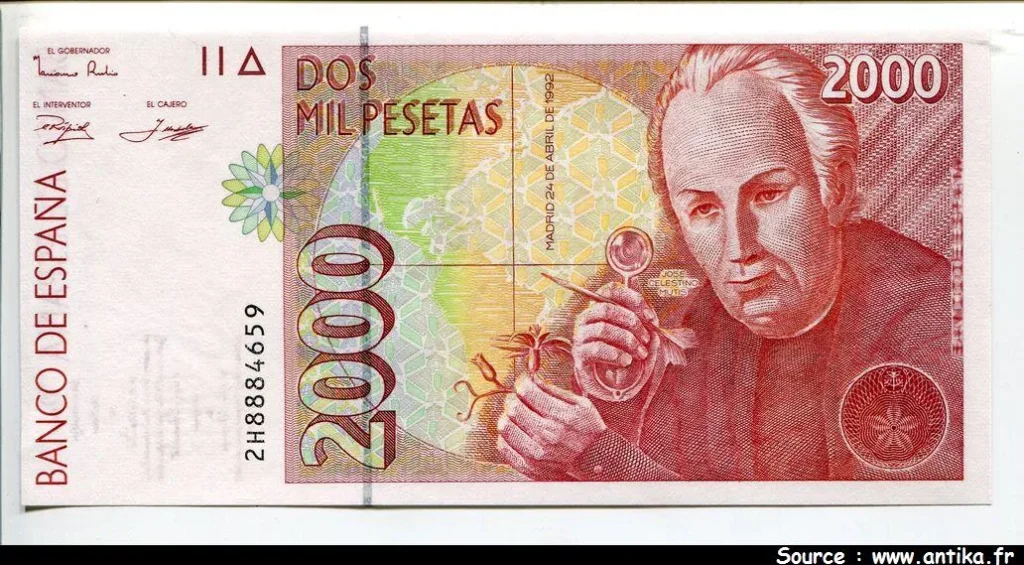 2000 Pesetas José Celestino Mutis