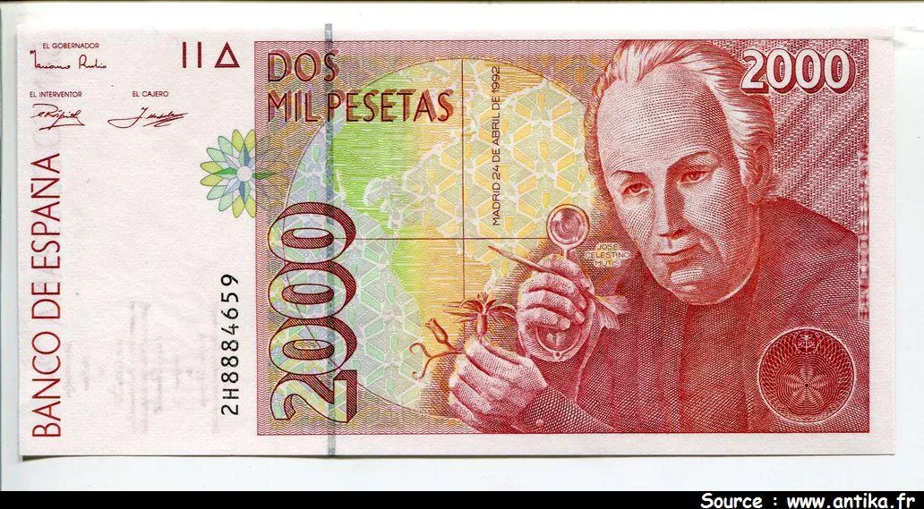 2000 Pesetas José Celestino Mutis