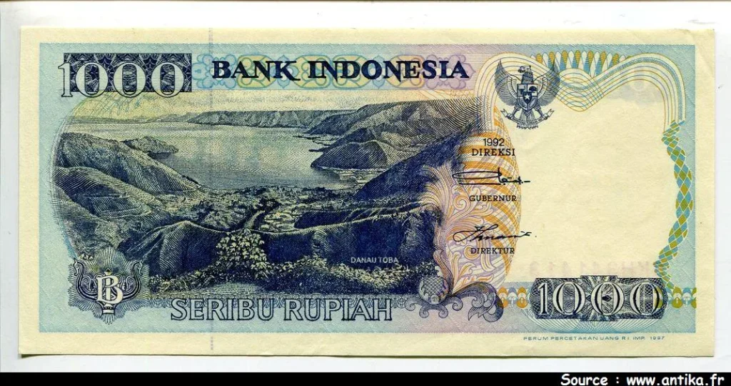 1000 Rupiah Lac de Toba * * *