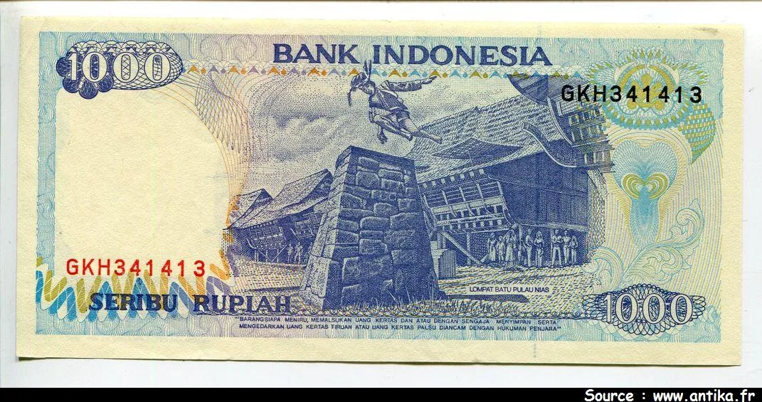 1000 Rupiah Lac de Toba * * *