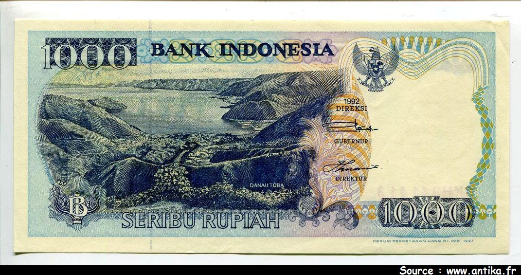 1000 Rupiah Lac de Toba * * *