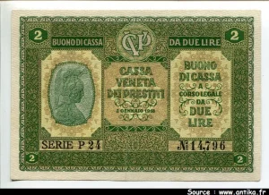 2 Lire Buono Di Cassa