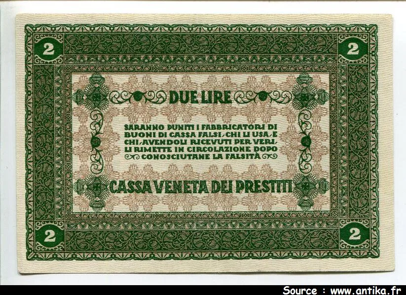 2 Lire Buono Di Cassa