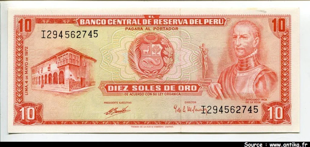 10 Soles de Oro G.Inca de la Vega