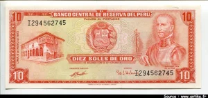 10 Soles de Oro G.Inca de la Vega