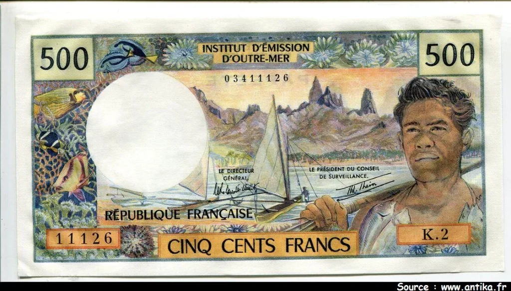 500 Francs Pêcheur I.E.O.M PAPEETE