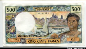 500 Francs Pêcheur I.E.O.M PAPEETE