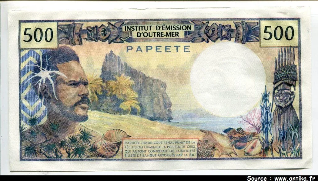 500 Francs Pêcheur I.E.O.M PAPEETE
