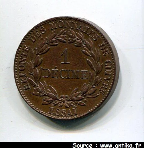 1 DECIME ESSAI 1 DECIME en Cuivre LOUIS PHILIPPE