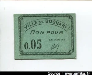5 CENTIMES Ville de BOGHARI