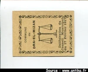 5 CENTIMES Commune de DRA-EL-MIZAN