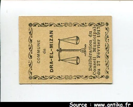 5 CENTIMES Commune de DRA-EL-MIZAN