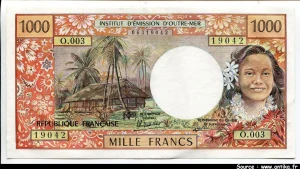 1000 FRANCS Hibiscus République Francaise