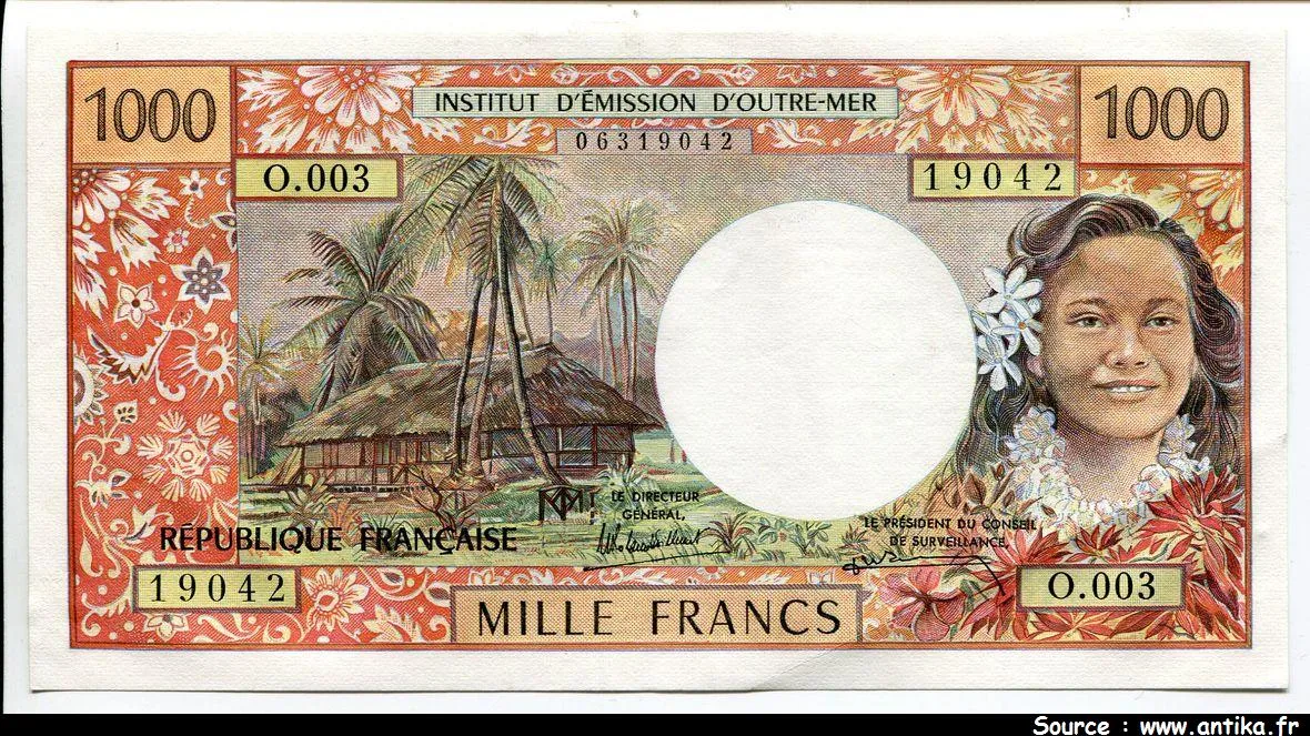 1000 FRANCS Hibiscus République Francaise