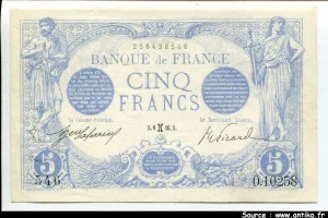 5 FRANCS BLEU - Type 1905