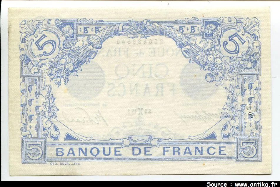 5 FRANCS BLEU - Type 1905
