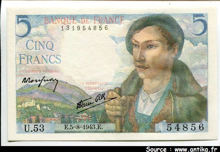 5 FRANCS BERGER - Type 1943