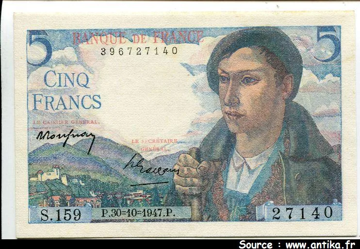 5 FRANCS BERGER - Type 1943