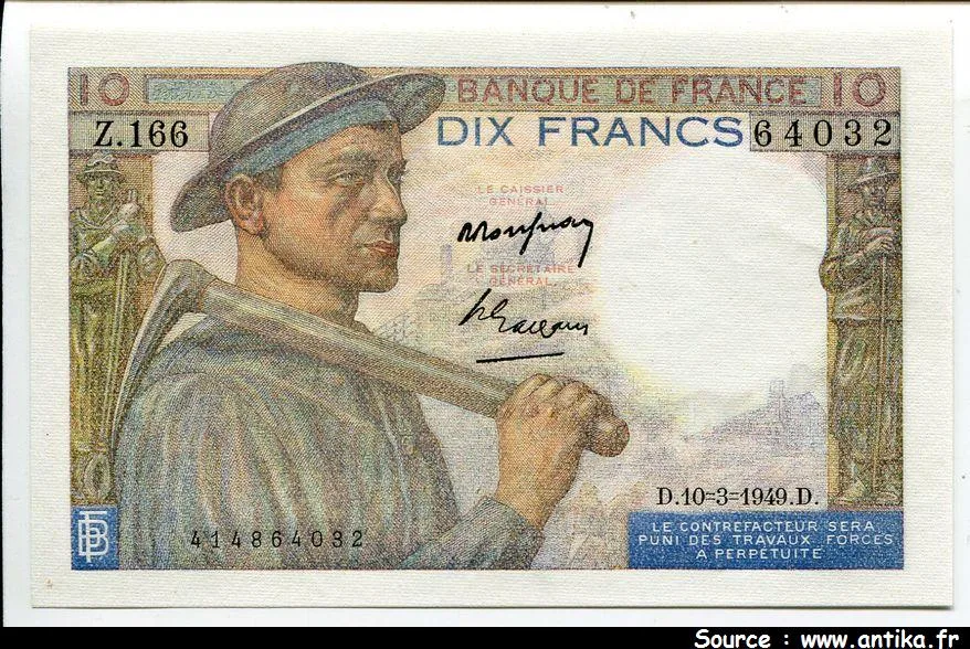 10 FRANCS MINEUR - type 1941