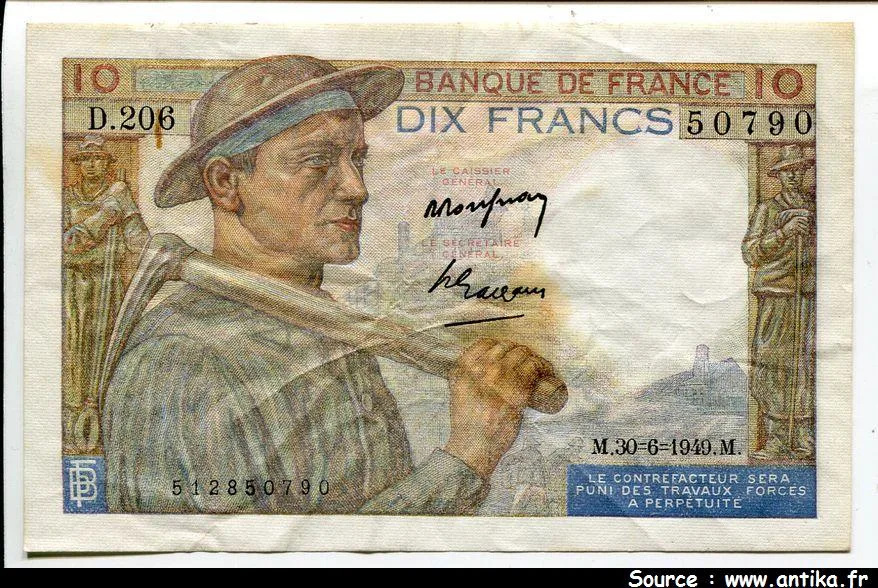 10 FRANCS MINEUR - type 1941