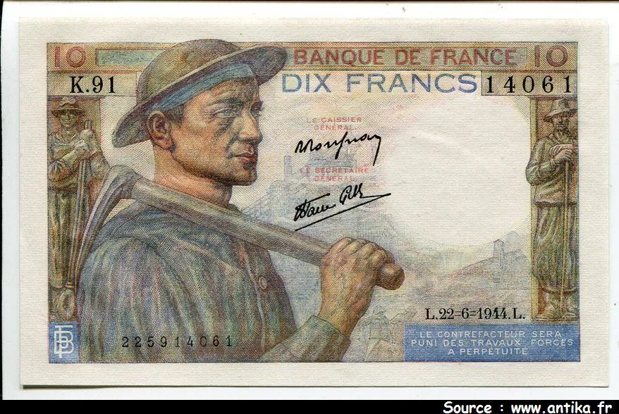 10 FRANCS MINEUR - type 1941