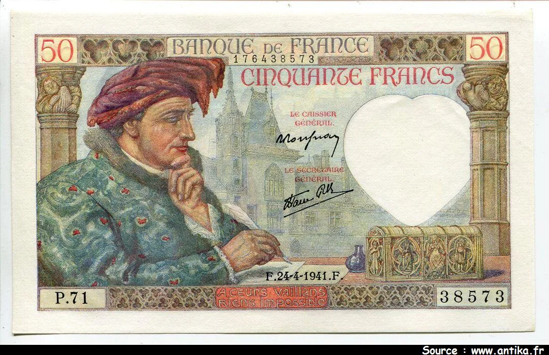 50 FRANCS JACQUES CŒUR - Type 1941