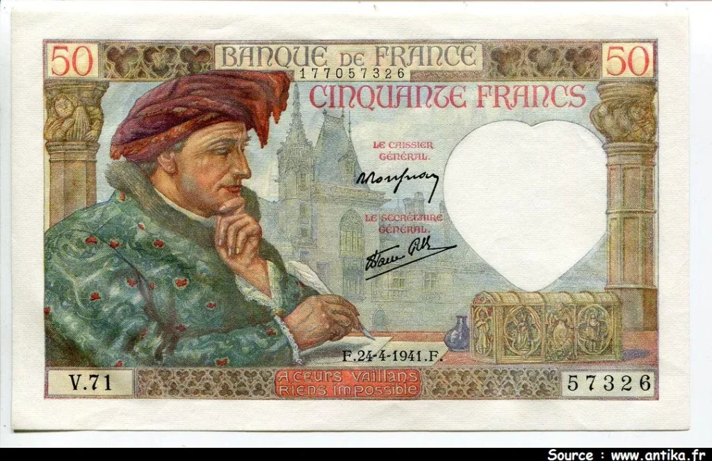 50 FRANCS JACQUES CŒUR - Type 1941
