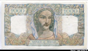 1000 FRANCS MINERVE & HERCULE - Type 1945