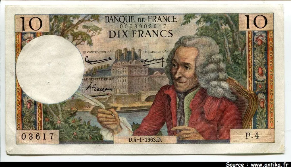 10 FRANCS VOLTAIRE - Type 1963