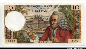 10 FRANCS VOLTAIRE - Type 1963