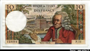 10 FRANCS VOLTAIRE - Type 1963