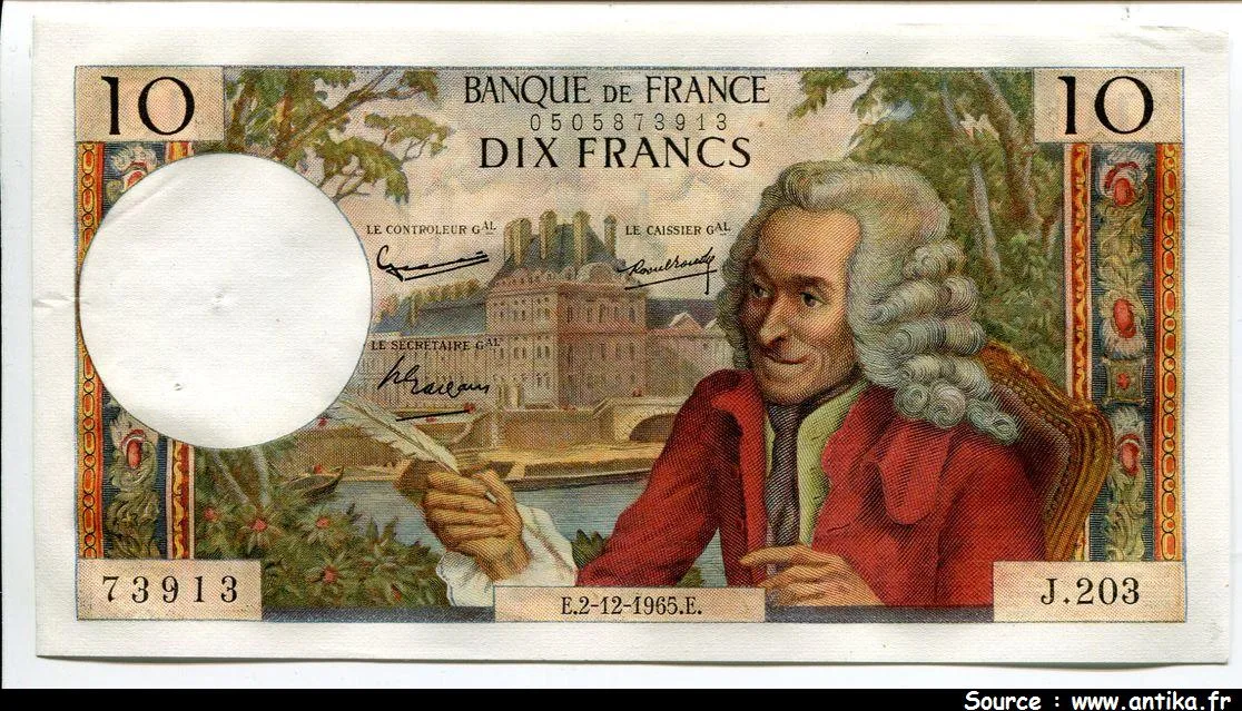 10 FRANCS VOLTAIRE - Type 1963