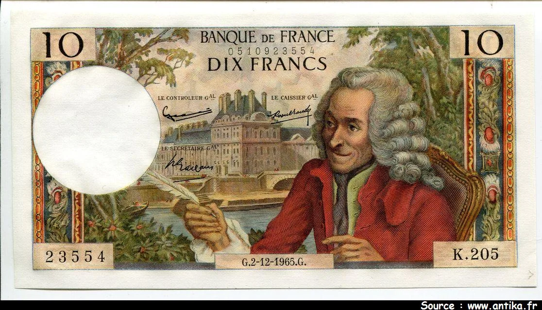 10 FRANCS VOLTAIRE - Type 1963