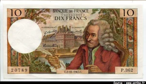 10 FRANCS VOLTAIRE - Type 1963