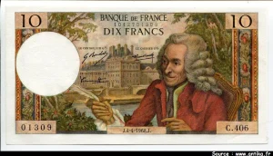 10 FRANCS VOLTAIRE - Type 1963