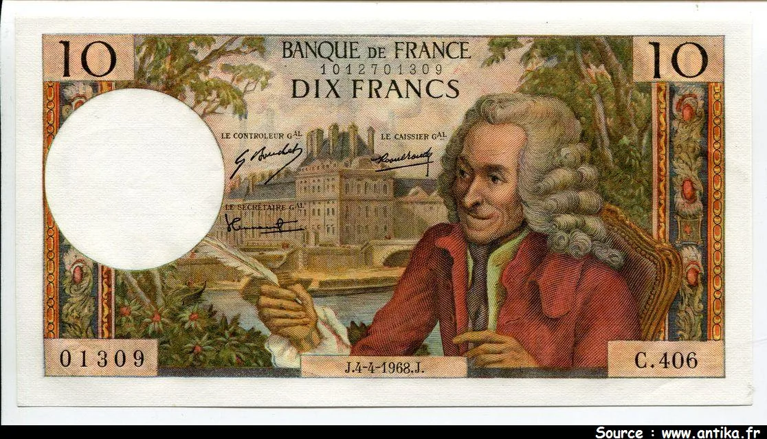 10 FRANCS VOLTAIRE - Type 1963