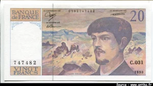 20 FRANCS DEBUSSY - Type 1980 à fil sécurité