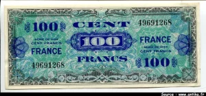 100 FRANCS Verso "France"