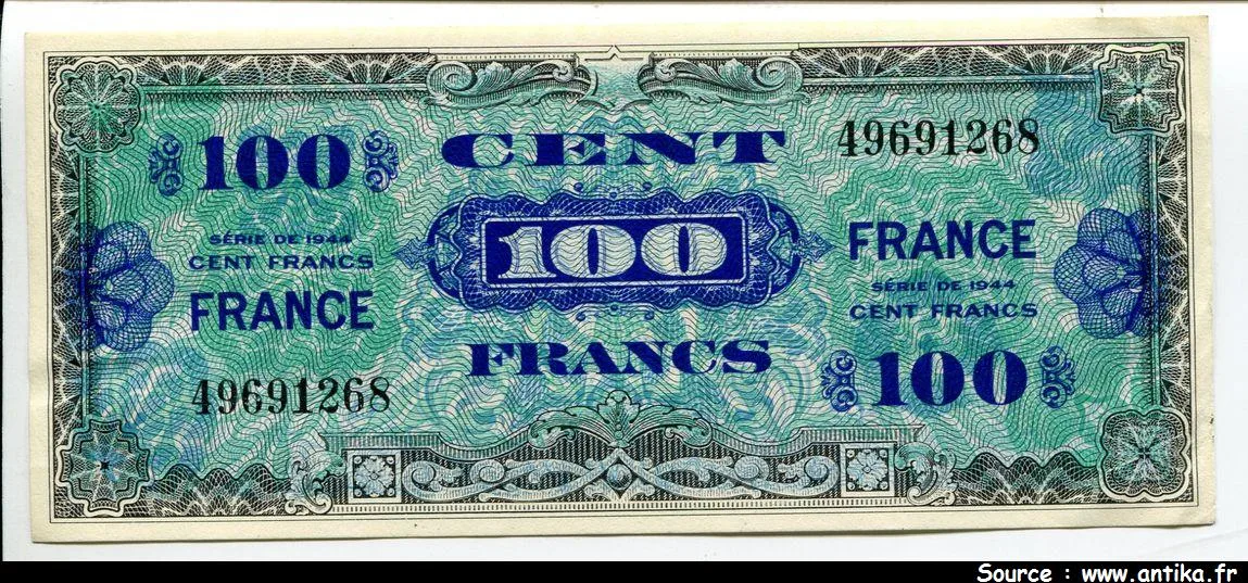 100 FRANCS Verso "France"