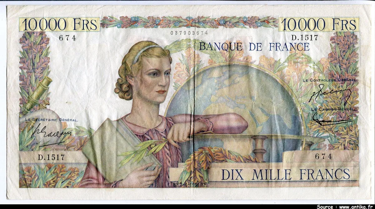 10 000 FRANCS GENIE Français- Type 1945