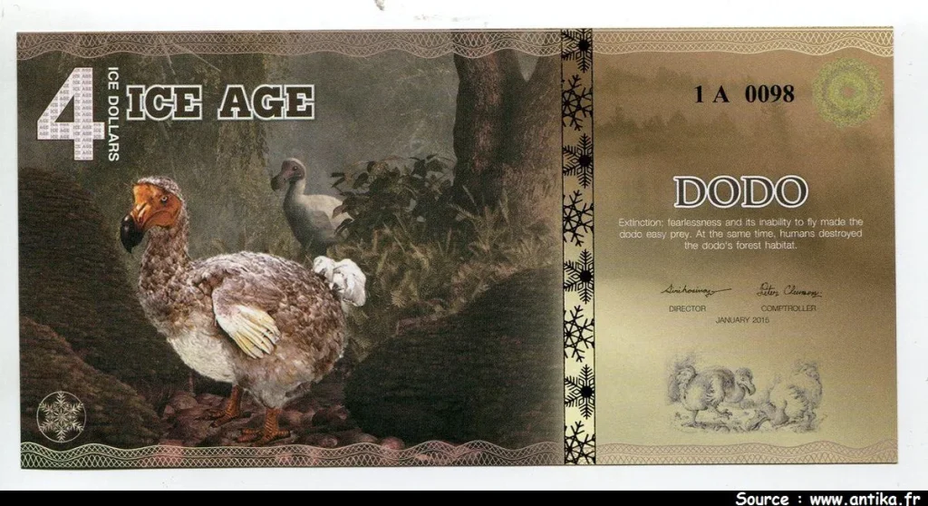 ICE AGE (Animaux disparus) 4 Ice Dollars Dodo de l'île Maurice