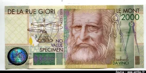 DE LA RUE GIORI 2000 Le Mont Léonardo da Vinci SPECIMEN