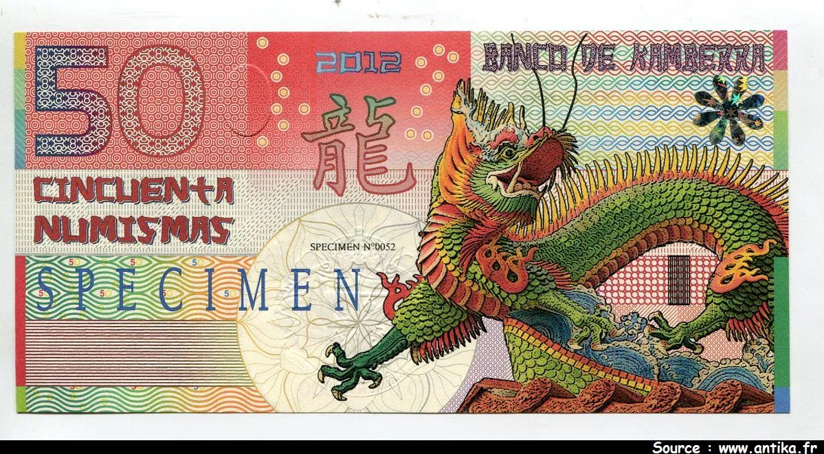 ROYAUME DE KAMBERRA 50 Numis Dragon SPECIMEN N°052