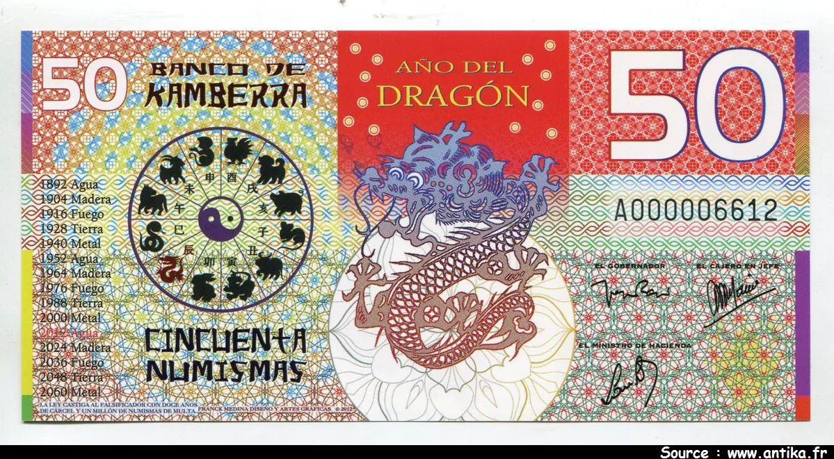 ROYAUME DE KAMBERRA 50 Numis Dragons * * *