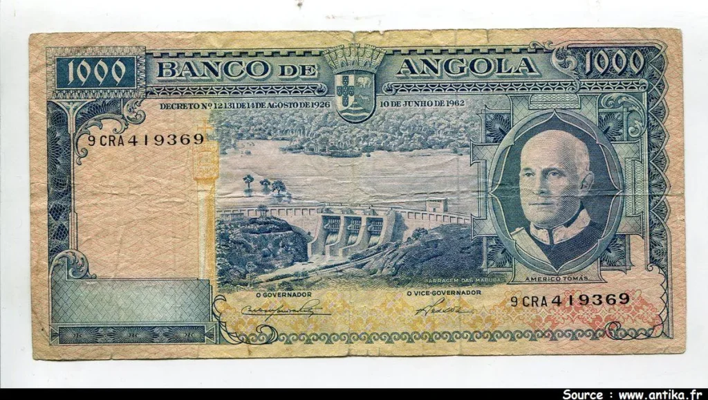1000 Escudos Americo Tomas & barrage