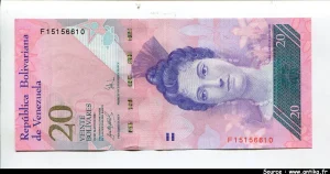 20 Bolivares Luisa Caceres de Arismendi * * * * * * *